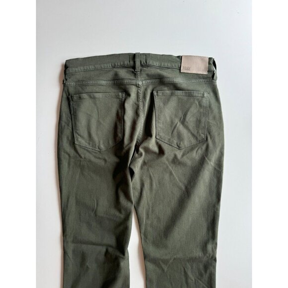 Men's PAIGE Federal Pine Green Transcend Stretch Slim Straight Jeans, Size 33 - Picture 8 of 15